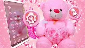 Pink Teddy Bear Theme ภาพหน้าจอ 4