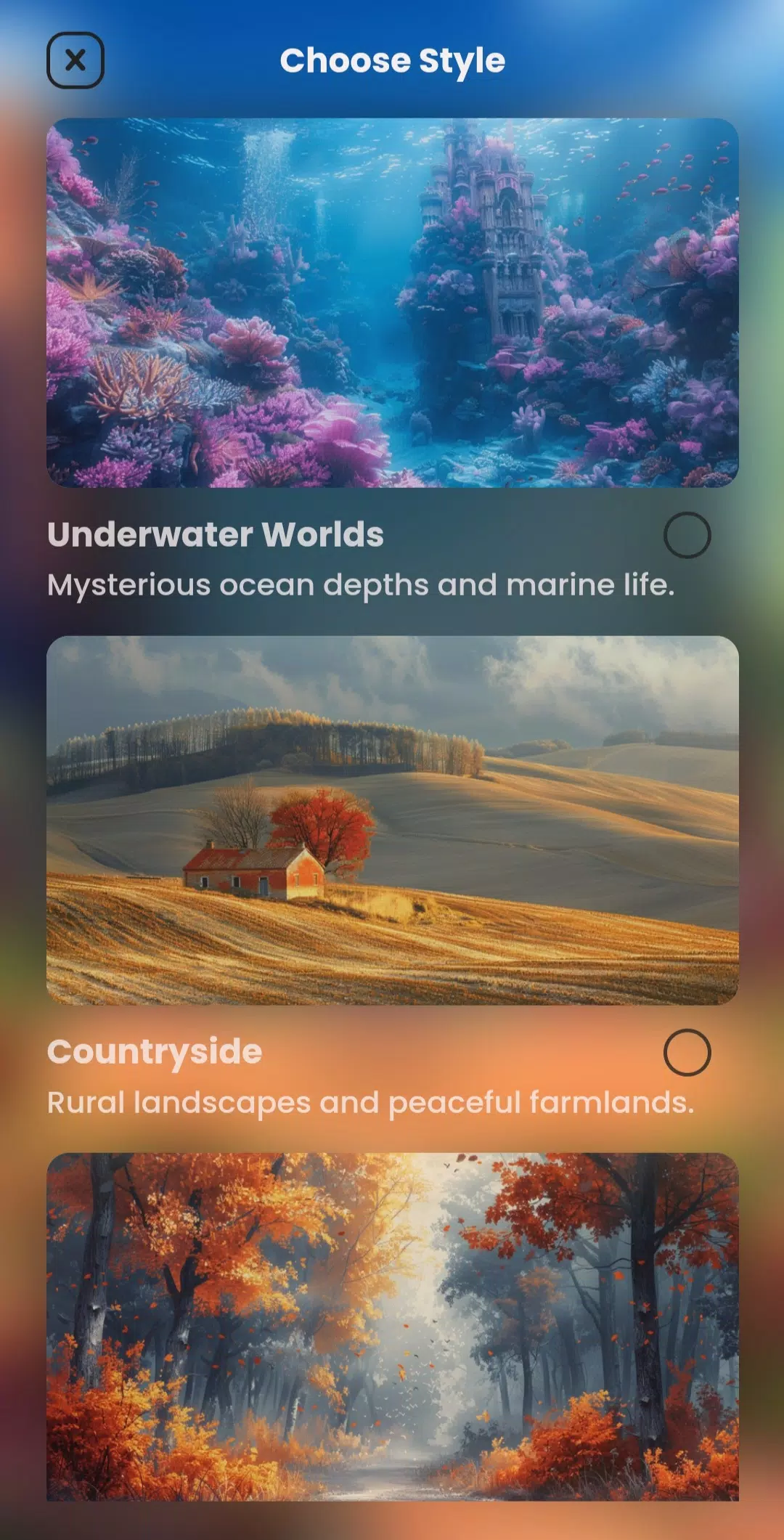 AI Landscape Generator App Ảnh chụp màn hình 3