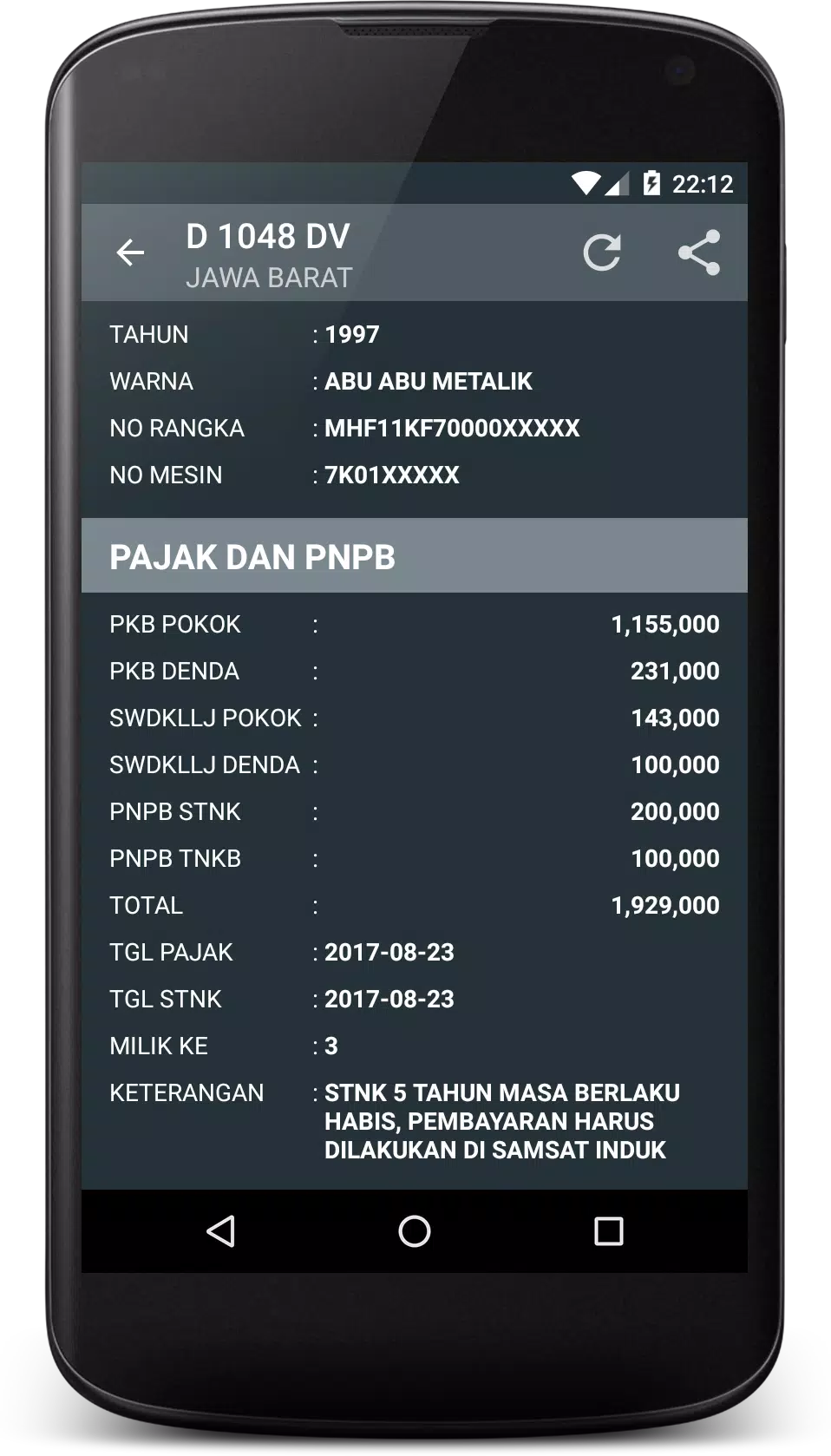 Cek Pajak Kendaraan Screenshot 4