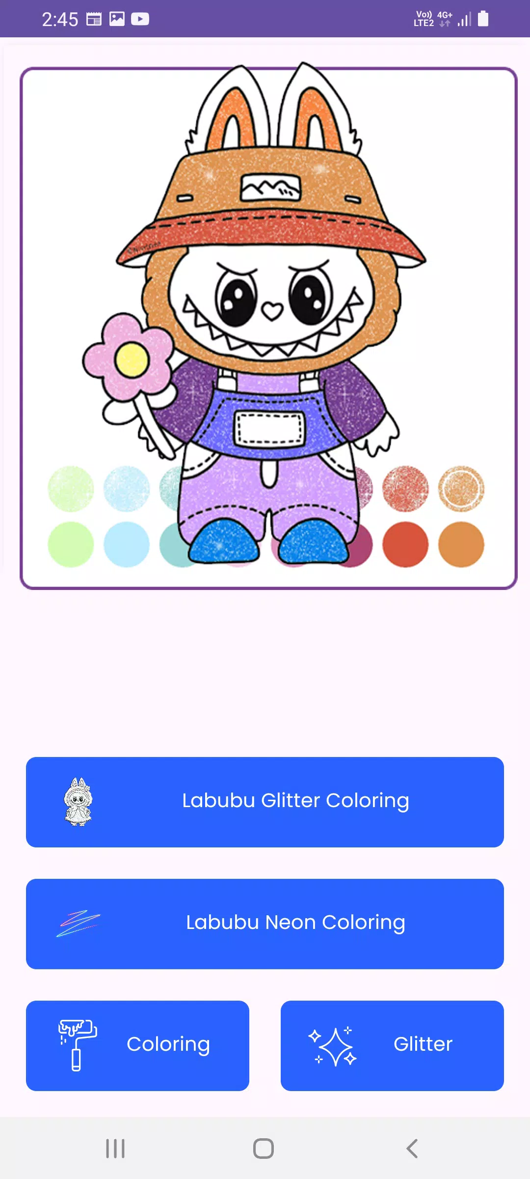 Labubu Glitter Coloring Скриншот 1