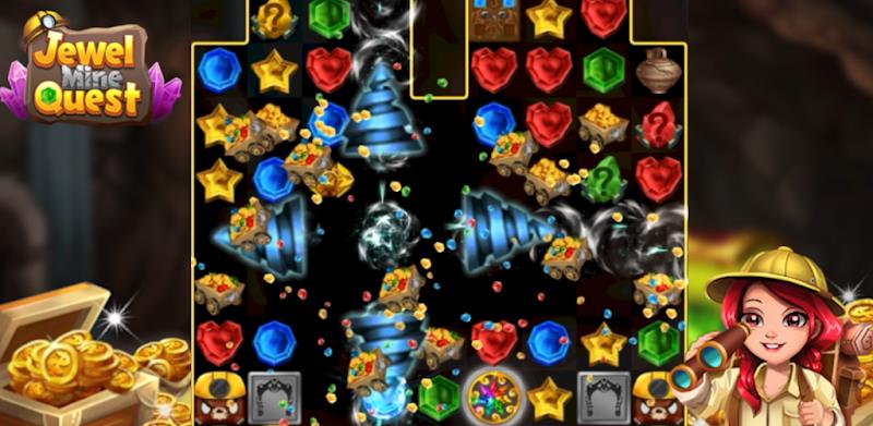 Jewel Mine Quest: Match-3 ဖန်သားပြင်ဓာတ်ပုံ 3