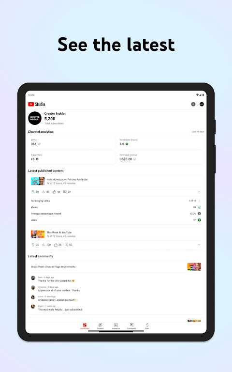 YouTube Studio Captura de pantalla 3