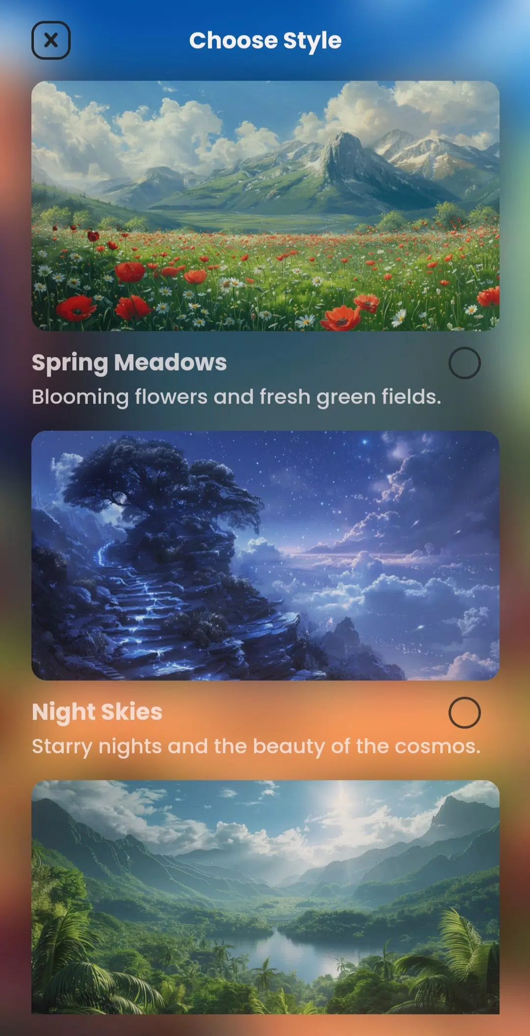 AI Landscape Generator App Ảnh chụp màn hình 2