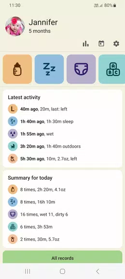 Baby tracker - feeding, sleep Captura de pantalla 1