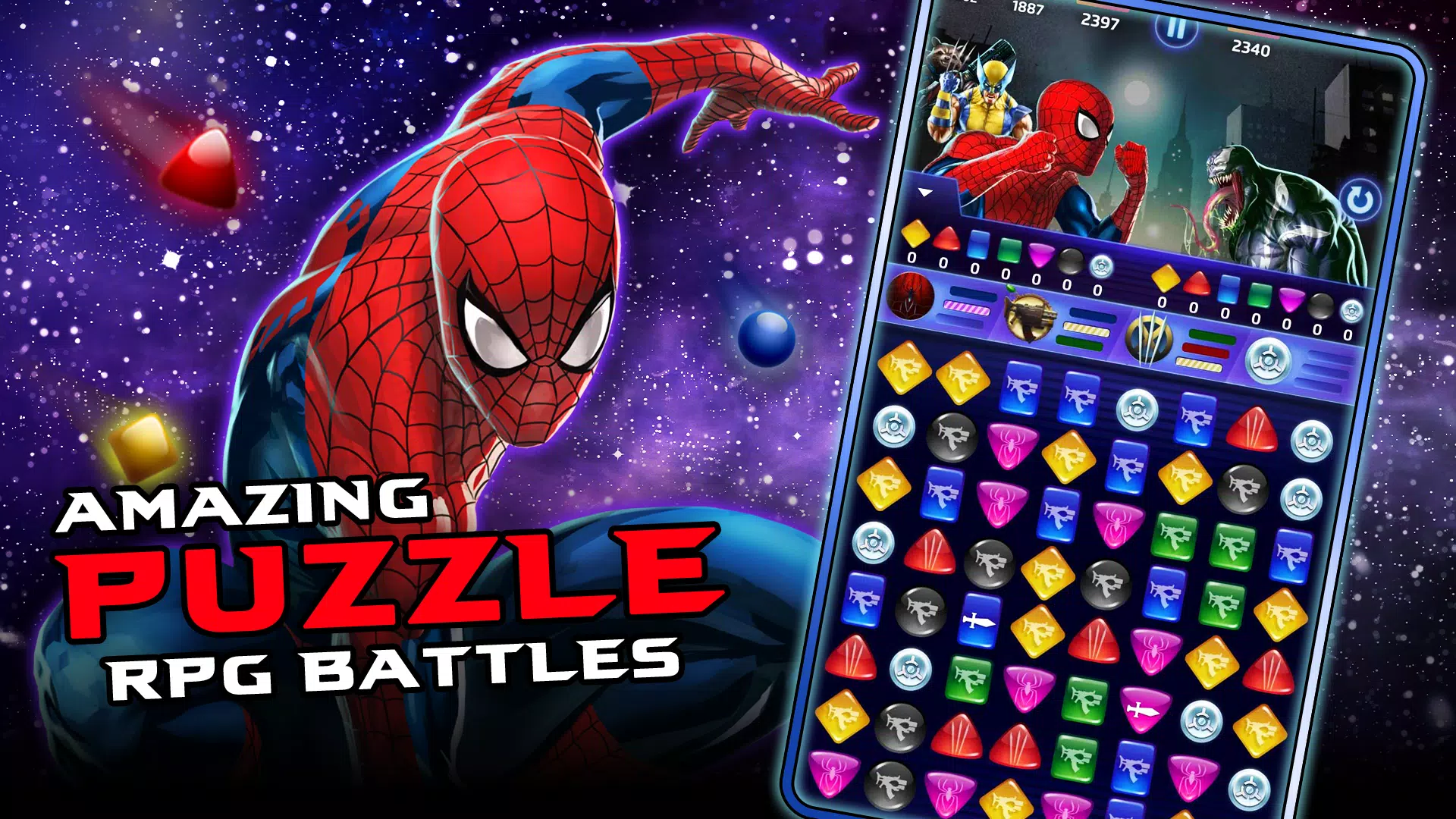 MARVEL Puzzle Quest: Match RPG Ảnh chụp màn hình 1