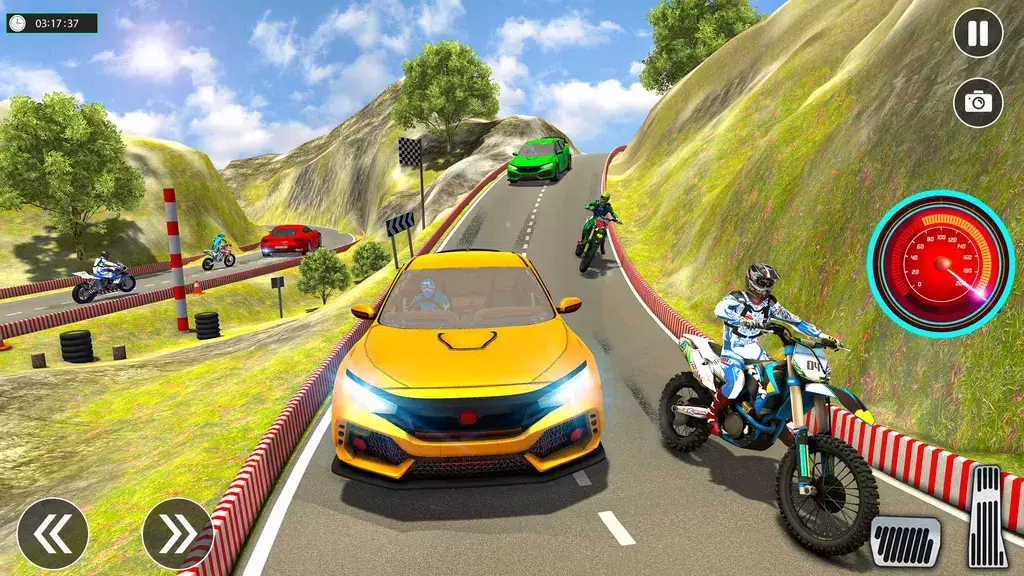 Sports Car vs Bike Racing Captura de tela 2