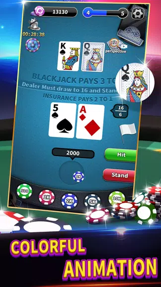 BlackJack 21 lite offline game スクリーンショット 2