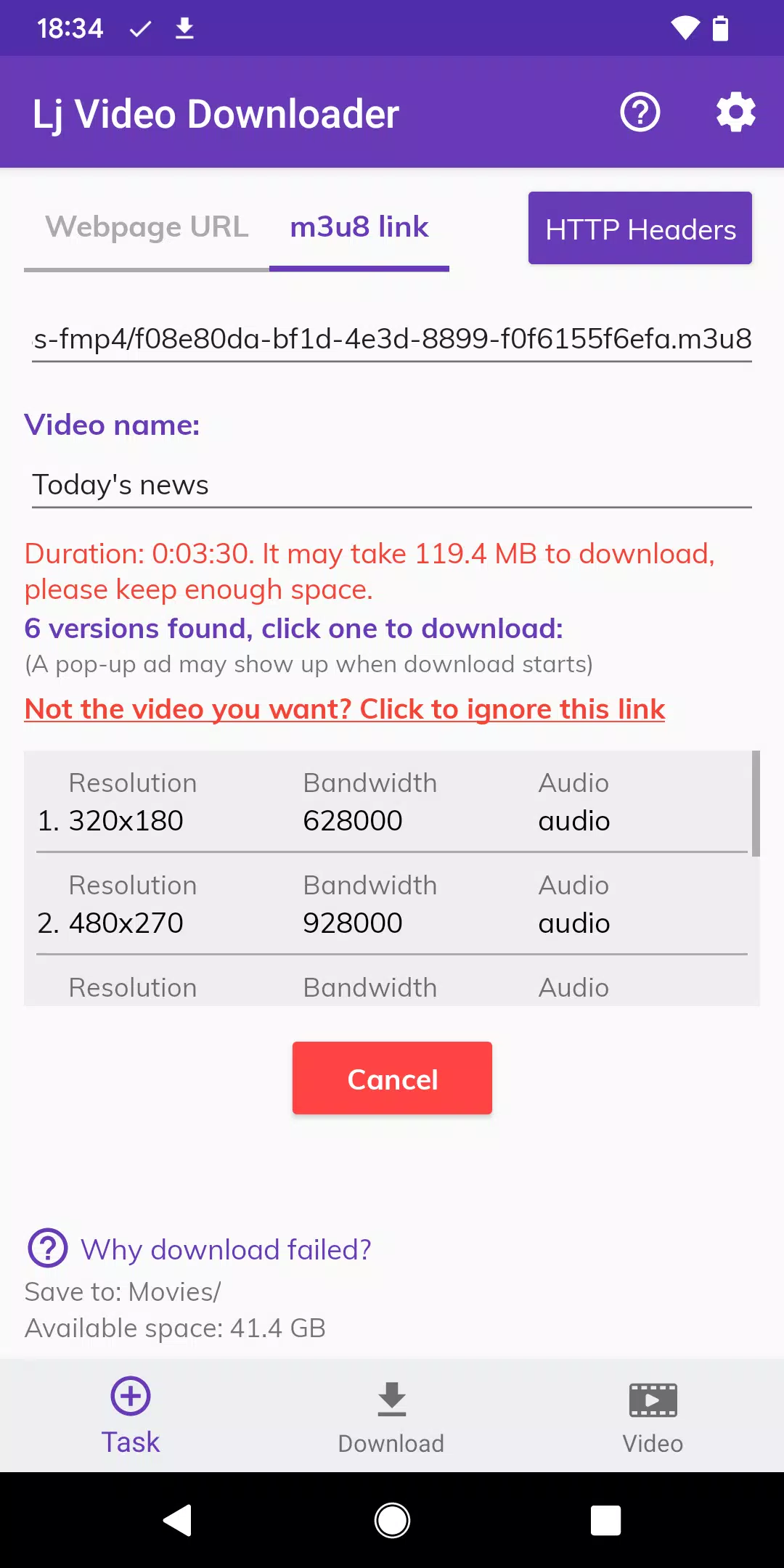 Schermata Lj Video Downloader (m3u8,mp4) 3