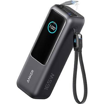 Anker 25,000mAh 165W电力库,带有两条内置USB Type-C电缆