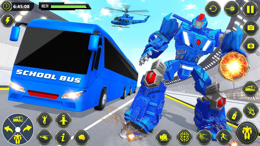 School Bus Robot Car Game Capture d'écran 3