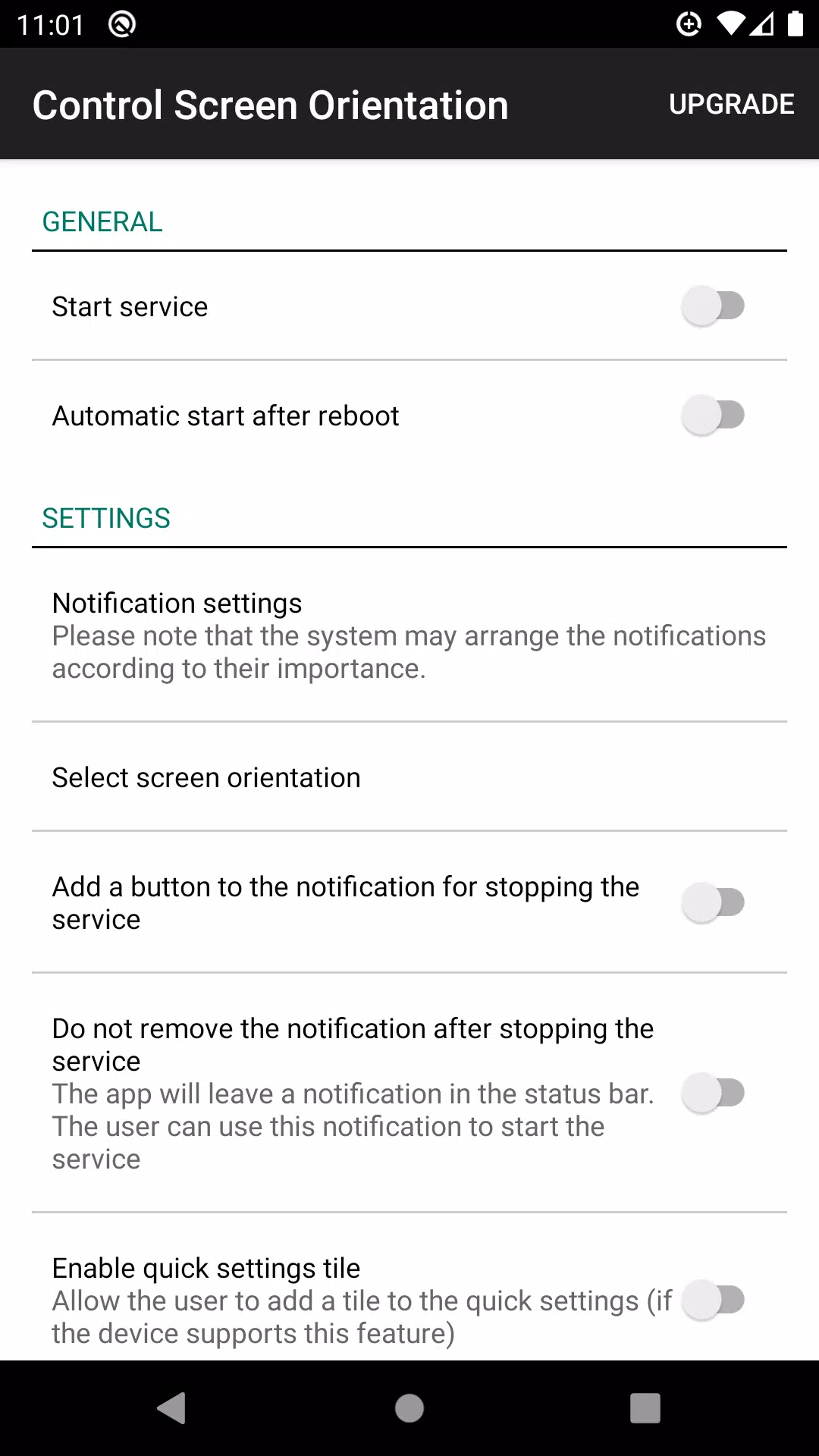 control screen rotation Capture d'écran 1