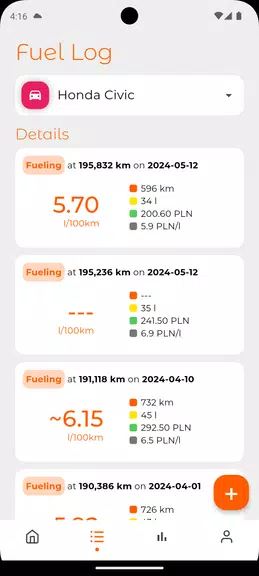 Fuel Log - Mileage And Service应用截图第2张