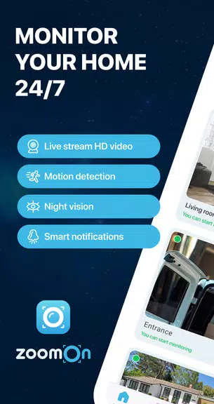 Home Security Camera ZoomOn ภาพหน้าจอ 1