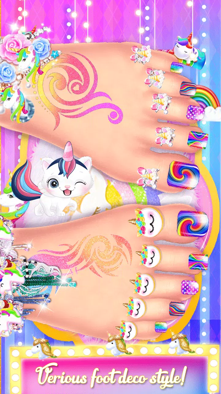 Unicorn Acrylic Nails Makeover Screenshot 3