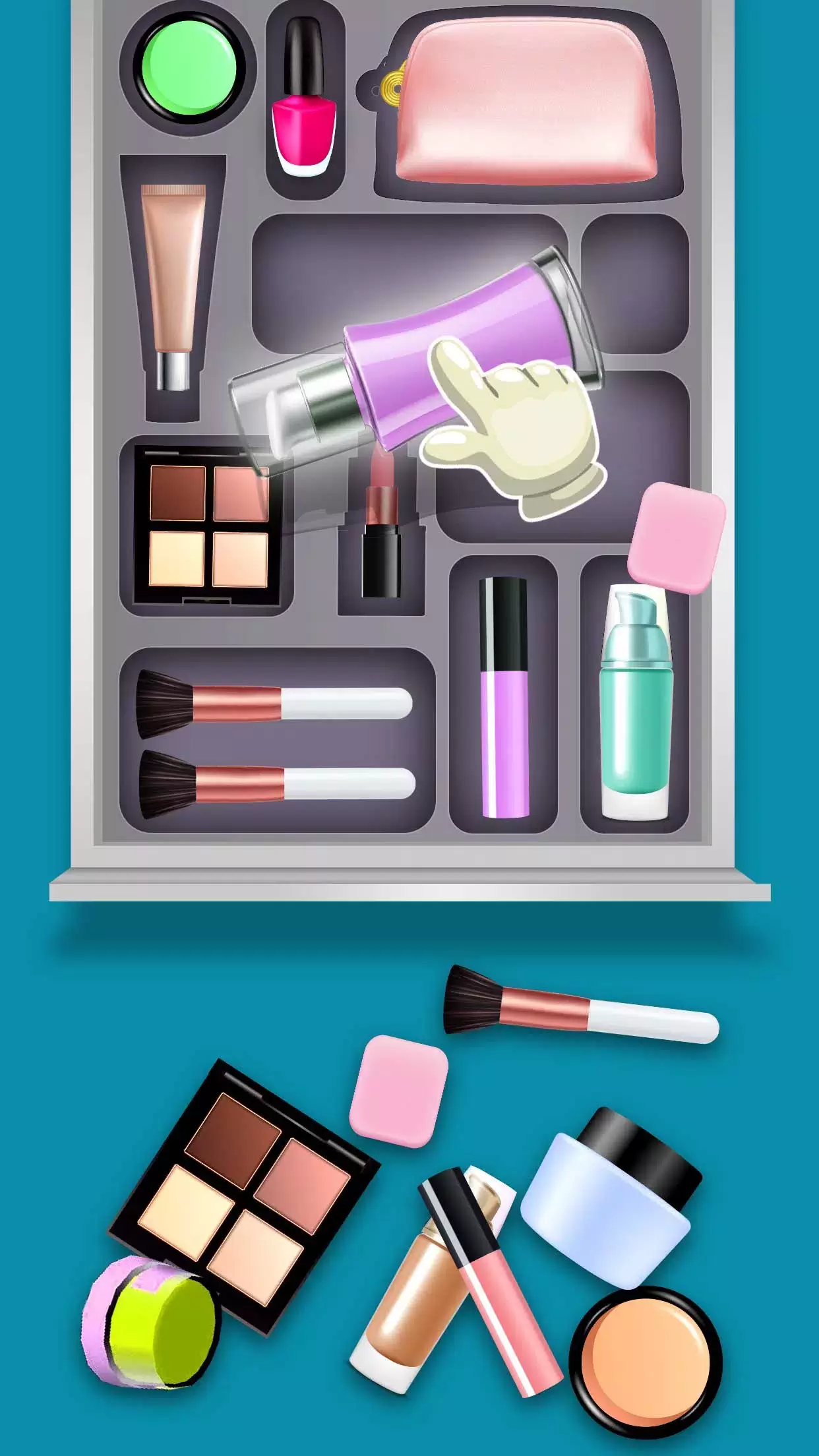 Fill the Makeup Organizer Game Tangkapan skrin 2