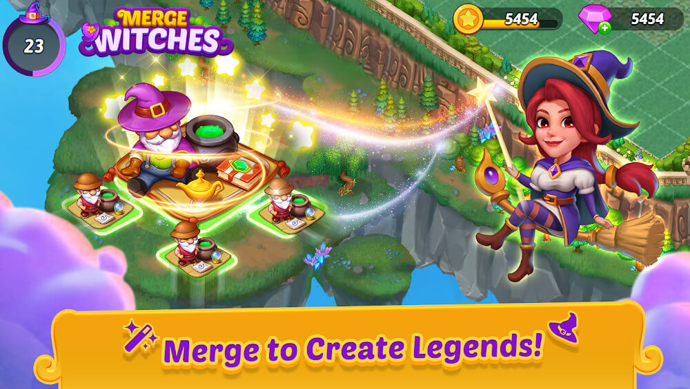 Merge Witches-Match Puzzles Скриншот 1