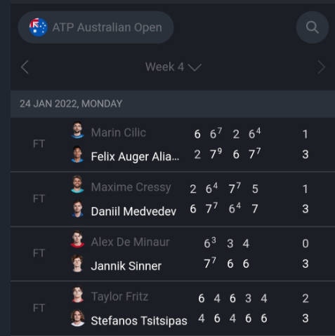 ATP live scores : Tennis live Screenshot 1