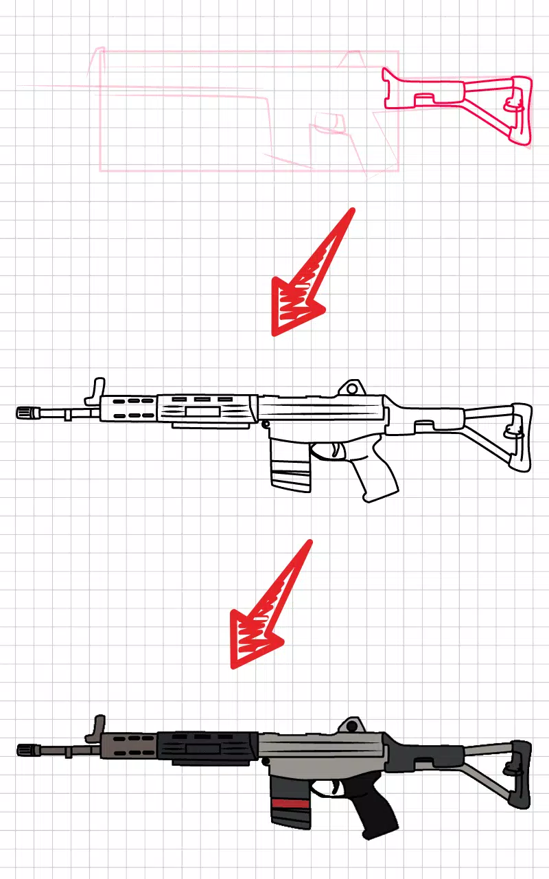 How to draw weapons step by st Screenshot 2